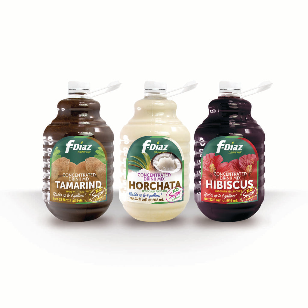 TRIO PACK MIX-Concentrated drink mix 1 hibiscus, 1 horchata, 1 tamarind